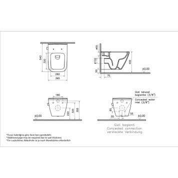 7082B003-7209 Подвесной унитаз Integra Square 54 см, безободковый с функцией биде и встроенным смесителем (НУЖНА КРЫШКА 191-003-009, 810-003-009) 7082B003-7209-1