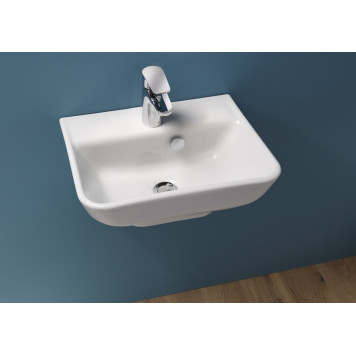 EGH112-00 Рукомойник 45x35 с отв.для смесителя,сл.пер.,белый EGH112-00-2