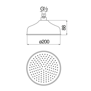 AD139/12GDP верхний душ 20 см. золото AD139/12GDP-1