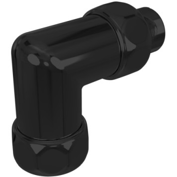 Комплект подключения 2шт.: уголок со сгоном 3/4х1/2, эксцентрик, отражатель, цвет черный муар AQ 3020BL-1