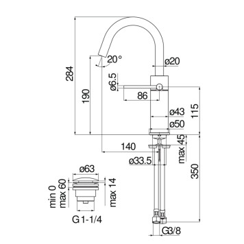 VE125138/2RCP VELIS смеситель для раковины, красное золото VE125138/2RCP-1