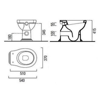 871111+878011+BOBR+MS87NC CLASSIC SET Приставной унитаз со сливом в стену+Бачок верхний+Смывной механизм с высокой трубой БРОНЗА+Сиденье Орех грецкий SET_CLASSIC_BR-5