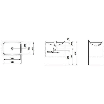 PRO S 1196.5.000.109.1 Встроенная раковина 8.1196.5.000.109.1-3