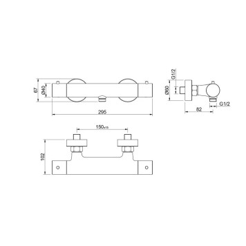 AQ1363BG ЕВРОПА термостатический смеситель для душа, шлиф. золото AQ1363BG-1