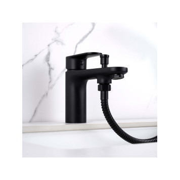 AQ1844MB НИКА смеситель врезной на борт ванны на 1 отв., матовый черный AQ1844MB-5