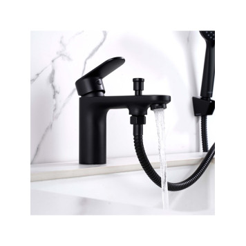 AQ1844MB НИКА смеситель врезной на борт ванны на 1 отв., матовый черный AQ1844MB-6