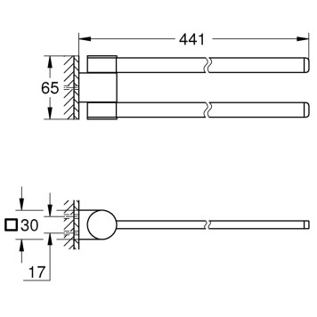 41219KF0 Selection Держатель для полотенца, поворотный, фантомный чёрный 41219KF0-1