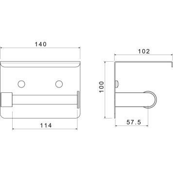 AQ4939MB ЕВРОПА бумагодержатель с полкой, матовый черный AQ4939MB-5