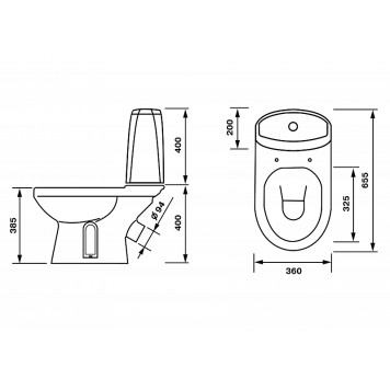41301130311 Унитаз-компактЛеяЛюкс, подвод воды нижний, косой выпуск (ЦЕНА ДО ОКОНЧАНИЯ ОСТАТКОВ!!!) 41301130311-3