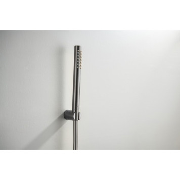 AQ2034BGM ЕВРОПА душевой набор 1jet, оружейная сталь (шлиф. черный хром) AQ2034BGM-1