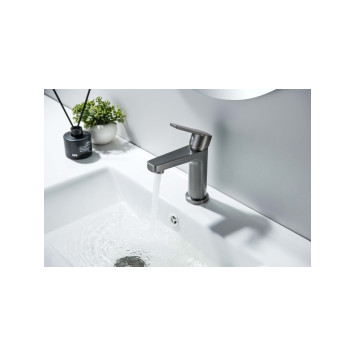 AQ1712BGM ЛУГАНО смеситель для раковины 106 с гигиеническим ручным душем, оружейная сталь AQ1712BGM-3