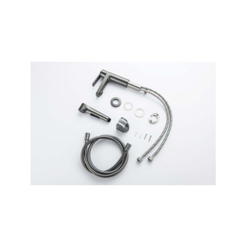 AQ1712BGM ЛУГАНО смеситель для раковины 106 с гигиеническим ручным душем, оружейная сталь AQ1712BGM-6