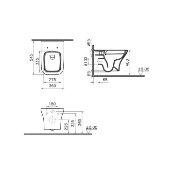 9875B003-7201 Комплект: Zentrum Square подвесной Безободковый унитаз + тонкое сиденье МЛ/БС+ инсталляция + панель смыва хром глянец 9875B003-7201-3
