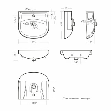 Тумба напольная Аттика-50 (2 створки) + Умывальник АТТИКА 50 SET_Аттика-50/Аттика-50-1