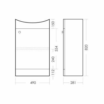 Тумба напольная Аттика-50 (2 створки) + Умывальник АТТИКА 50 SET_Аттика-50/Аттика-50-8