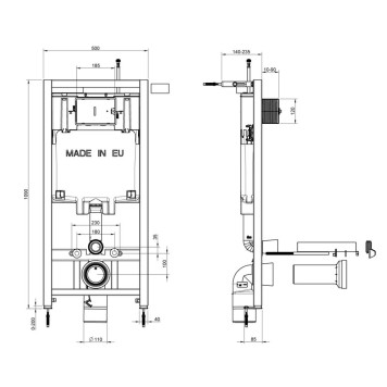 E21747RU-00 Унитаз c инсталляцией Jacob Delafon сиденье тонкое микролифт, клавиша белая (E36495-NF+E36496-00+EDM102+E20142) E21747RU-00-5