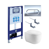 SET AQUATEK АЛЬТАИР cm-043 4в1 (рама AQUATEK INS-0000025 +крепление KKI-0000002 +кнопка KDI-0000043 +унитаз AQ1980-00 +тонкое сиденье с механиз) SET AQUATEK АЛЬТАИР cm-043 4в1