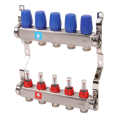 Коллектор, Premium, 1 х 3/4ЕК, 5 выходов, в сборе с расходомерами