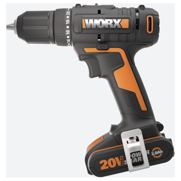 Дрель-шуруповерт аккумуляторная WORX WX108, 45Нм, 20В, 2Ач x2, ЗУ 2А, кейс-1