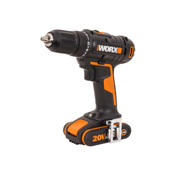 Дрель-шуруповерт аккумуляторная WORX WX108, 45Нм, 20В, 2Ач x2, ЗУ 2А, кейс-2