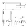 Gattoni Kubik Душевой набор со смесителем встраеваемый в стену, ручной лейкой и верхним душем 250х250 мм, цвет: черный матовый (с внутренней частью)