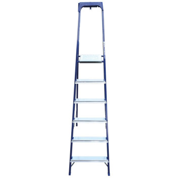 Стремянка Алюмет 6 ступеней стальная с пластиковым органайзером-1