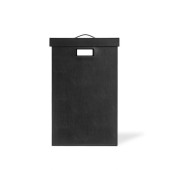 Decor Walther Brownie WB Корзина для белья 38.5x38.5x60.5, с крышкой, напольная, цвет: черная кожа. 0924960