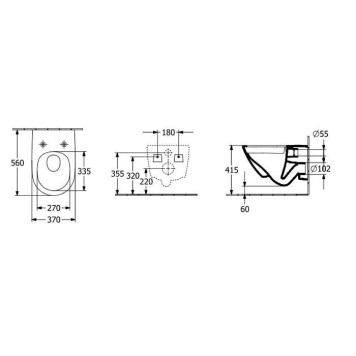 Villeroy amp;Boch Antao Унитаз подвесной, безободковый, (без сиденья), CeramicPlus, цвет: альпийский белый-1