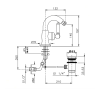 Nicolazzi P.m. Blanc Смеситель для биде, на 1 отв, с донным клапаном, излив: 132 мм, ручки белая керамика, цвет: хром