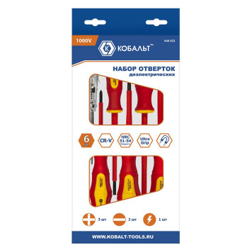 Набор отверток диэлектрических КОБАЛЬТ Ultra Grip CR-V (6 шт.) коробка-2