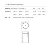 Dea Design Pedestal Basin Раковина напольная d45хh90см, цвет: белый. DD2012 450 18