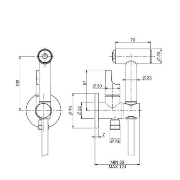 Fima Carlo Frattini Collettivit agrave; Гигиенический душ, настенный, со шлангом 120см., цвет: брашированное золото-1