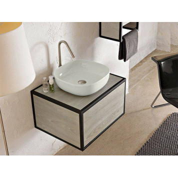 Раковина, Scarabeo, Glam, шгв 400-400-125, отверстия для смесителя-отсутствуют, цвет-Pearl