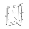 Roca The Gap Original Зеркальный шкаф 70x12.9x85см, с LED-светильником, блоком с розеткой, цвет: белый. Z.RU93.0.288.6
