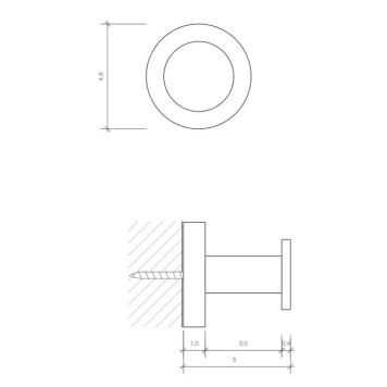 Decor Walther Basic HAK4 Крючок, подвесной, цвет: черный матовый-1