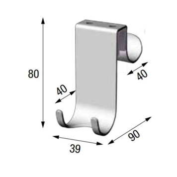 Novellini Frame Крючок на стекло, толщиной, до 1см., цвет: хром. R90APPEN0G-1