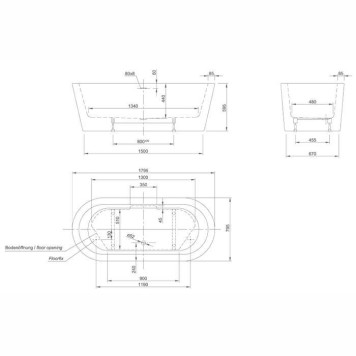 Knief HOT Ванна отдельностоящая 180x80x60см с экраном, цвет: белый-2