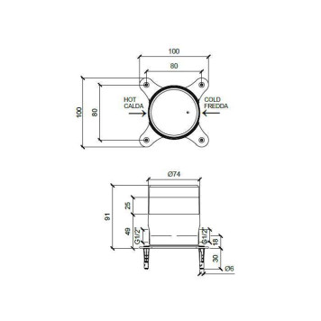 Almar Mixers Встраиваемая часть напольного смесителя для раковины. E134012-1