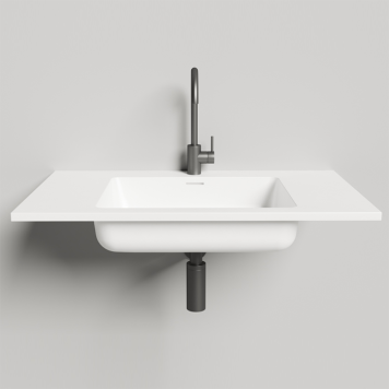 Salini Onda Раковина 80x50х16.3cм., без отв., c переливом, мат-л: S-Stone, цвет: белый матовый. 1402201M-1