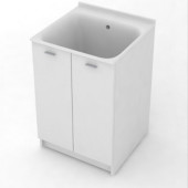 Kerasan Aquadom Комплект для постирочной 75х50см: база + раковина без отв. под смеситель +выпуск с сифоном, напольная, цвет: белый матовый. 9164k3*0