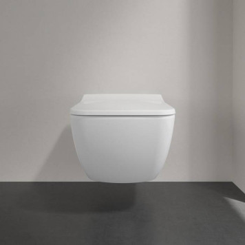 Villeroy Boch Venticello Унитаз подвесной 37.5x56см, сиденье SlimSeat, микролифт, цвет: альпийский белый-3