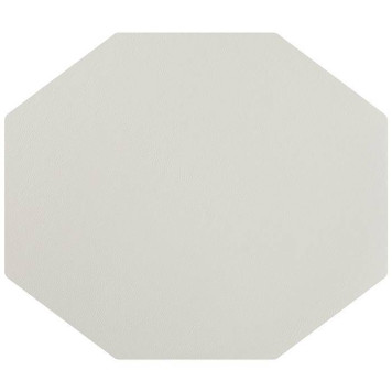 ADJ Плейсмат 44.5х38см., шестиугольный, натуральная кожа, цвет: белый/панна котта-3