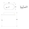 Alice Hide Stadium Раковина 65x35х12см., накладная, без отв., цвет: чёрный матовый. 31120108