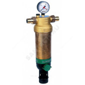 Фильтр T-обр лат F76S Ду15 Ру25 р/р 70C с обратной промывкой сл кран Honeywell F76S-1/2 AAM