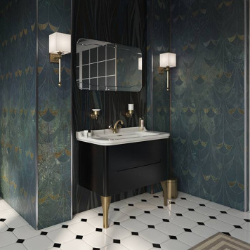 Kerasan Waldorf Комплект подвесной мебели 100см, с 2-мя ящиками, цвет: черный матовый. 4142K1bi/cr*1, 925531-1
