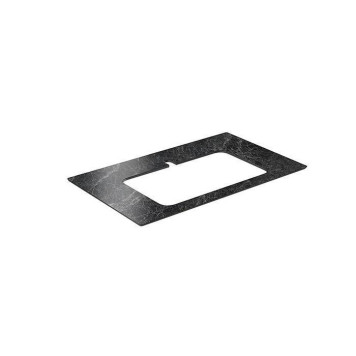 Kerama Marazzi Столешница из керамогранита для встраиваемых раковин сверху Риальто 80см, с 1 отв., толщина 11мм, цвет: серый темный лаппатированный-1