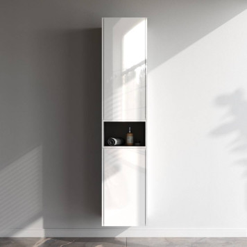 M8FCH04029WG Шкаф с полками 40 см, высота 90 см, белый глянец, универсальный-3