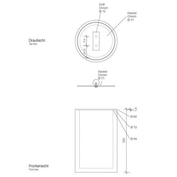 Decor Walther Black Stone DMD M Баночка универсальная 13x8см, с крышкой, настольная, цвет: черный матовый / сталь матовая. 0971365-1