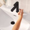 Hansgrohe Rebris S Смеситель для раковины, 1 отв., с донным клапаном, цвет: черный матовый