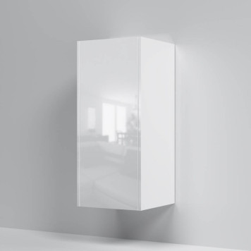 M8FCH04029WG Шкаф с полками 40 см, высота 90 см, белый глянец, универсальный-1